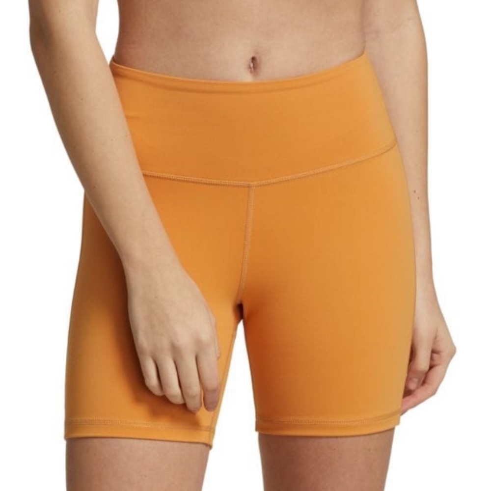 We Wore What gold biker shorts